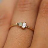 Lyra Green Sapphire & Lab Diamond Ring