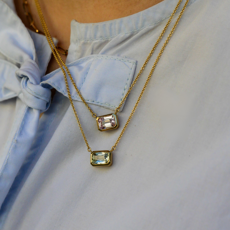 Hera Necklace Pale Pink Sapphire - 18ct Gold