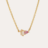 Lyra Pink Sapphire & Lab Diamond Necklace