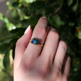 Artemis with Emerald Cut Teal Sapphire