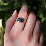 Artemis with Emerald Cut Teal Sapphire