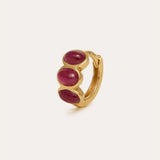 Cabochon Ruby Huggie Small