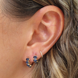 Cabochon Blue Sapphire Huggie Small