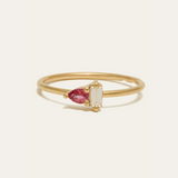 Lyra Pink Sapphire & Lab Diamond Ring