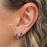 Cabochon Blue Sapphire Huggie Medium
