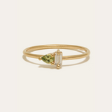 Lyra Green Sapphire & Lab Diamond Ring