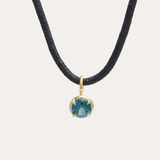 Mira Pendant with Round Blue Montana Sapphire