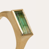 Nico Ring with Baguette Bi Colour Green Tourmaline