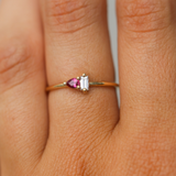 Lyra Pink Sapphire & Lab Diamond Ring