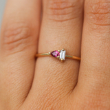 Lyra Pink Sapphire & Lab Diamond Ring