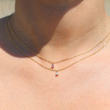 Eos Pear Shape Pink Sapphire Necklace