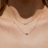 Green Marquise Evil Eye Necklace