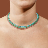 Pink Sapphire Bead Necklace