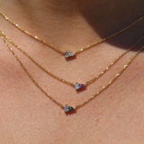 Lyra Green Sapphire & Lab Diamond Necklace