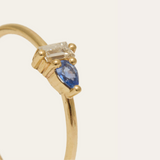 Lyra Blue Sapphire & Lab Diamond Ring