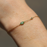 Sage Marquise Evil Eye Bracelet
