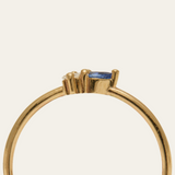 Lyra Blue Sapphire & Lab Diamond Ring