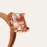 Peaches with Asscher Cut Morganite