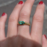 Athena with Marquise Zambian Emerald