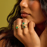 Nico Ring with Emerald Cut Green Sapphire