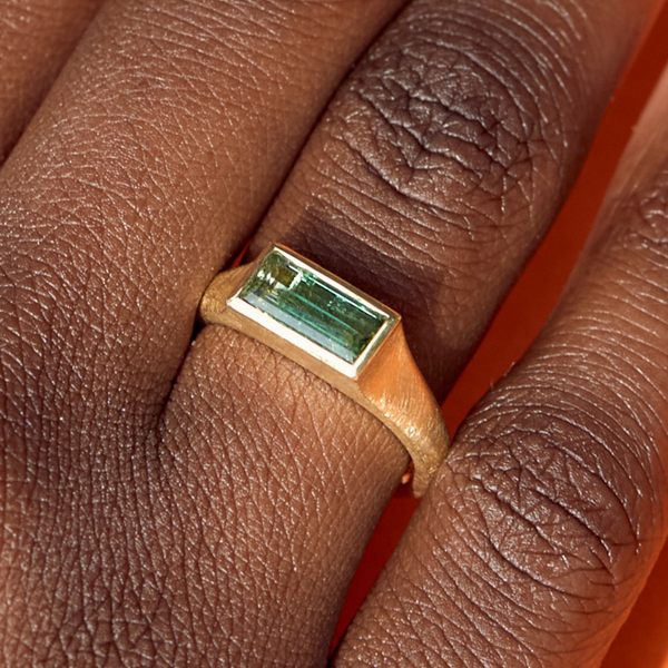 Nico Ring with 1.12ct Green Bi-Coloured Tourmaline - 18ct Gold