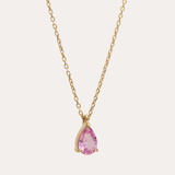 Asteria Pear Pink Sapphire Necklace