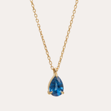 Asteria Pear Blue Sapphire Necklace