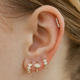 Oval Diamond Huggie Medium