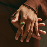 Nico with Square Emerald Cut Colombian Emerald