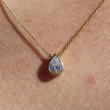 Aura Necklace with Lab Pear Shape Diamond
