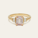Alexandria Three Stone Ring with 1.61ct Pink Sapphire & Diamonds
