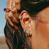 Big Blue Topaz Huggie Medium