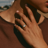 Celeste with Lab Oval Diamond