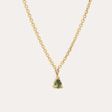 Eos Pear Shape Green Sapphire Necklace