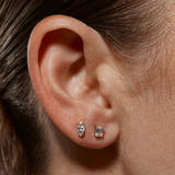 Big Emerald Cut Lab Diamond Stud