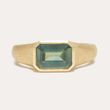 Nico Ring with Emerald Cut Green Sapphire