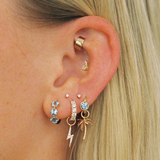 Glossy Blue Topaz Huggie Medium