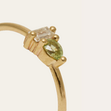 Lyra Green Sapphire & Lab Diamond Ring