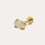 Big Oval Lab Diamond Stud