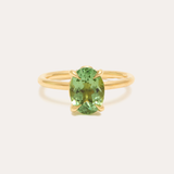 Fern Ring with Oval Green Tourmaline