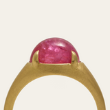 Oracle Ring with Oval Cabochon Pink Sapphire