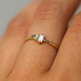 Lyra Green Sapphire & Lab Diamond Ring