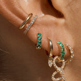 Big Emerald Huggie Small
