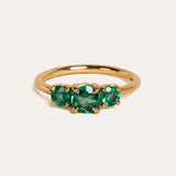 Evelyn Emerald Three Stone Ring