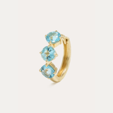 Glossy Blue Topaz Huggie Small