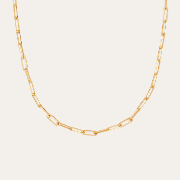 Paperclip Chain Necklace - 9ct Gold