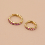Lithos Huggie Pink Sapphire Medium
