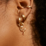 Gold Snake Drop Charm - 14ct Gold