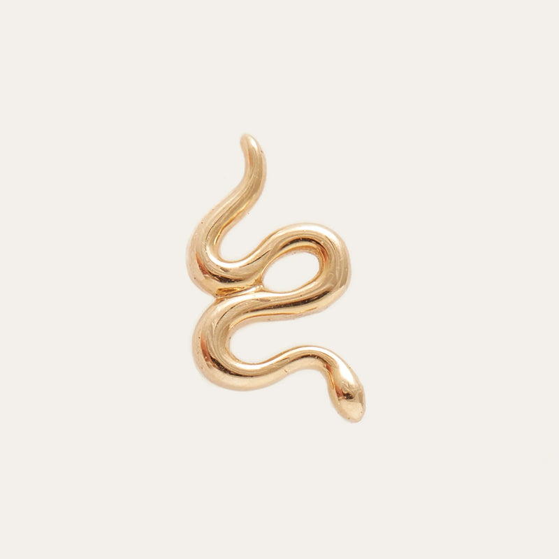 Tiny Snake Stud - 14ct Gold