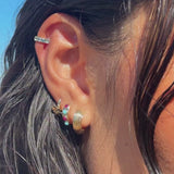 Big Blue Topaz Huggie Small